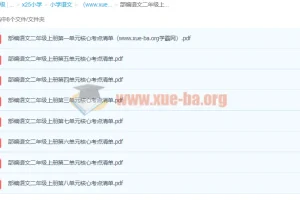 部编小学语文二年级上册单元核心考点清单PDF