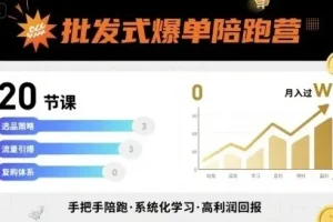 【批发式爆单陪跑营，20节课带你实现批发式爆单，带你经松月入过W】