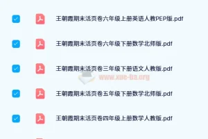 王朝霞期末活页卷 1-6年级