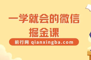 一学就会的微信掘金课