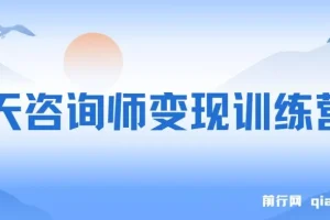 7天咨询师变现训练营，新经济机遇加五大系统，构建完整商业闭环