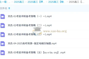 刘杰 2025高三高考物理 冲刺班