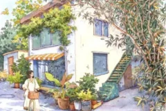 欧阳贝钢笔淡彩街屋场景班2024