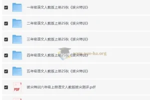 1-6年级语文人教版上册25秋 拔尖特训