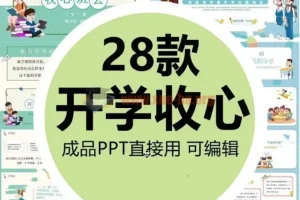 小学生开学收心班会PPT课件28套可以修改打印