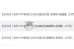 22天背完1600个中考高频词汇