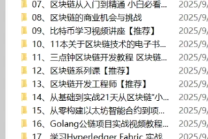 《精心整理的23套 区块链教程合集》[mp4] [119.6GB]