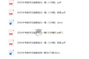 中考数学压轴题每日一题汇编（2025+2026）