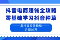 抖音电商赚钱全攻略：零基础学习抖音种草，靠抖音卖货轻松月薪过万！