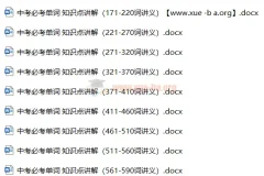 2024年九年级中考英语一轮复习：中考必考单词 知识点讲解