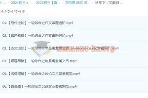 2024初三中考语文 师剑锋语文 秋下