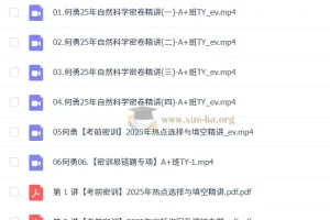 何勇 2025 初三物理 中考物理 密训班