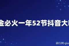 抖金必火一年52节抖音大咖课