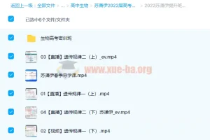 高中生物 苏萧伊2022届高考生物二轮复习寒春联报 寒假班 春季班