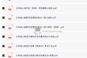 2025版初中7-9年级上下册各科早背晚默小纸条(1.1GB)