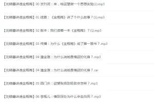 《刘晓蕾讲透金瓶梅》全20讲 最懂女人的是金瓶梅[mp3]