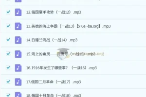 王芳讲一战二战音频课