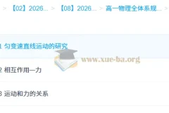 2026高一物理 刘杰 高一物理全体系规划学习卡·上(2期)