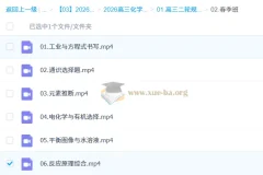 2026高三高考化学 冷士强 二轮 知识视频规划服务