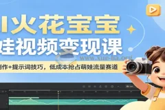 AI火花宝宝萌娃视频变现课 AI视频制作+提示词技巧 低成本抢占萌娃流量赛道