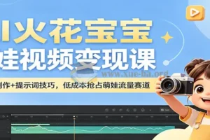 AI火花宝宝萌娃视频变现课 AI视频制作+提示词技巧 低成本抢占萌娃流量赛道