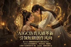 【精】AIGC 仿真人短剧创作革新，解锁仙侠爱恋全新呈现，一键出高质场景，零门槛打造爆款剧集