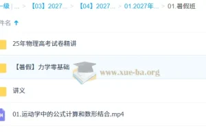 2027 高三高考物理 夏梦迪 暑假班