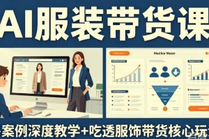 AI服装带货课，多案例深度教学+吃透服饰带货核心玩法