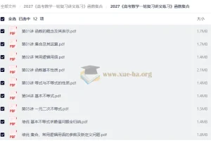 2027高考数学一轮复习讲义练习 函数集合