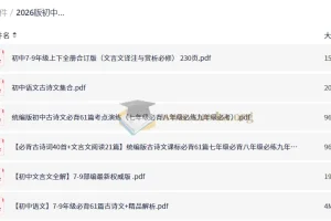 2026初中语文 古诗词鉴赏+答题技巧 中考版