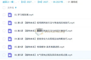 2027高三高考地理 王群 暑假班