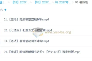 2027高中高二英语 张冰瑶 暑假班