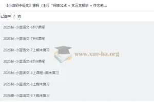 【小蓝初中语文】主打“阅读公式 + 文言文精讲 + 作文素材模板 + 全程陪跑