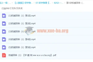 初中物理《姚老师讲物理》力学版块—机械效率［姚楷3讲全］