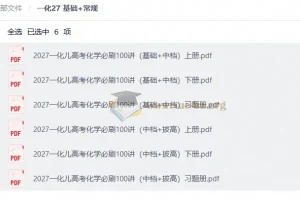 2027一化儿高考化学必刷100讲（基础+中档）